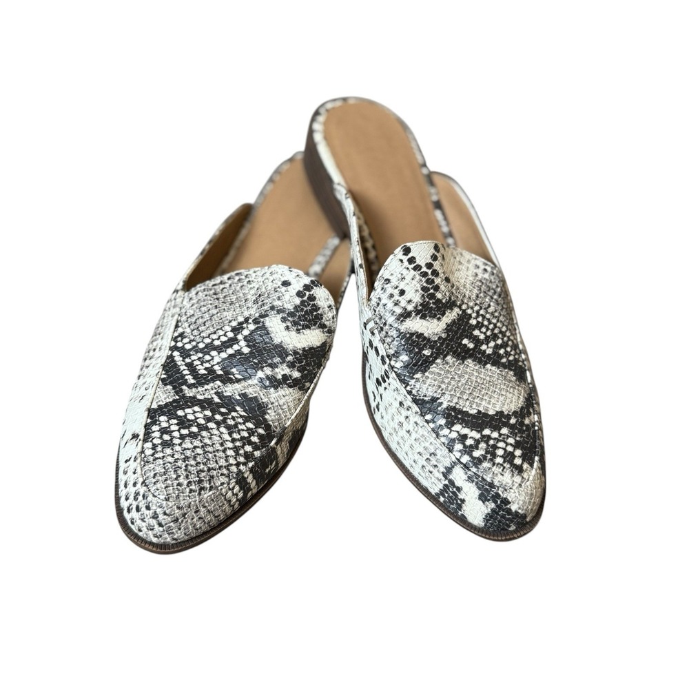 Madden Girl Mattie Snake Print Mules Size 7.5M Womens‎ Shoes Slip On Casual Work